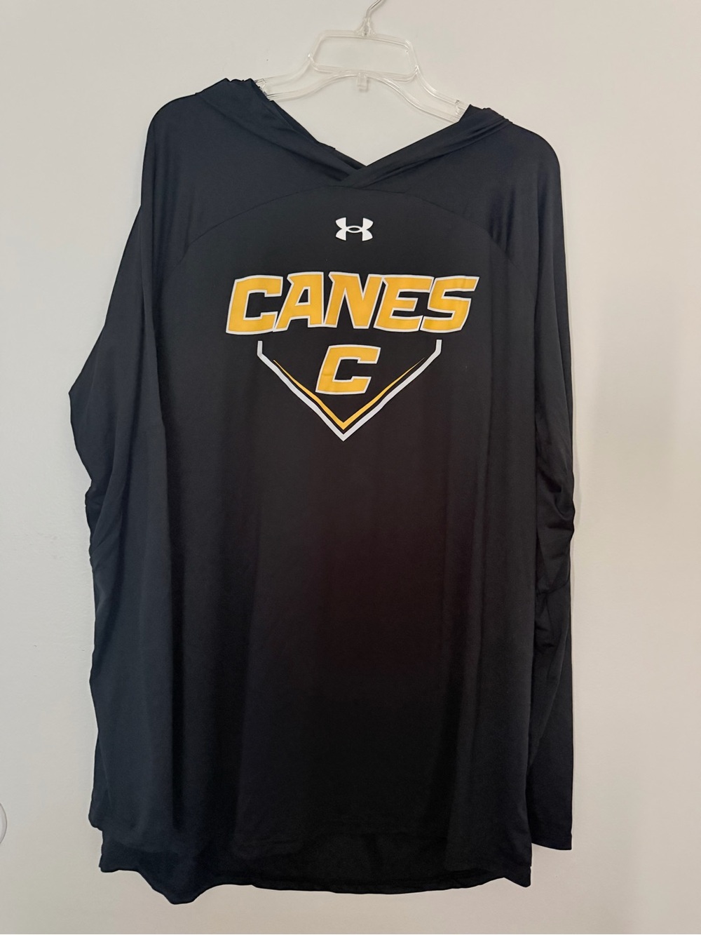 Under Armour Black Canes Gold Logo Hooded Performance Shirt